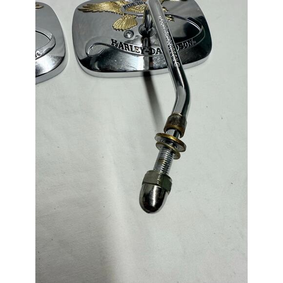 Harley Davidson Live to Ride Mirrors Square Short Stem ChromePair LH RH - Picture 7 of 16